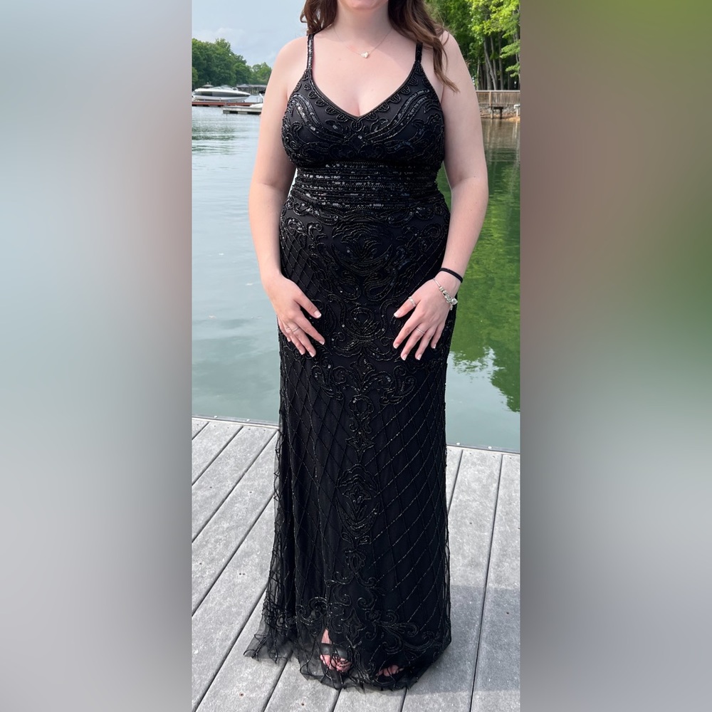Black beaded style with thin straps in size 14